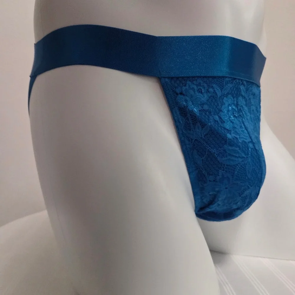 Cosabella Luxury‎ Men's Lace Jock Strap Designer Underwear Udaipur Blue